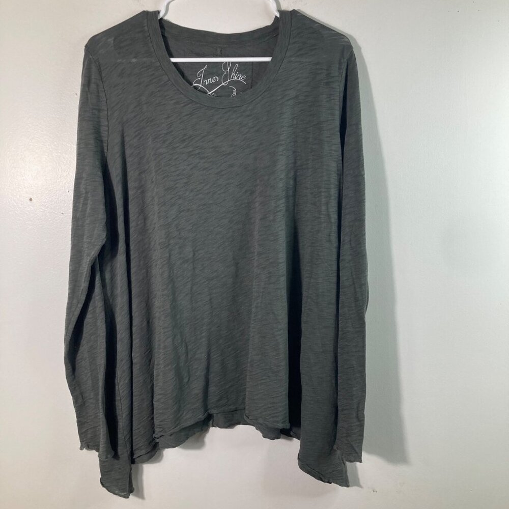 Womens Inner Shine Pima Cotton Tunic Top Dk‎ Gray L